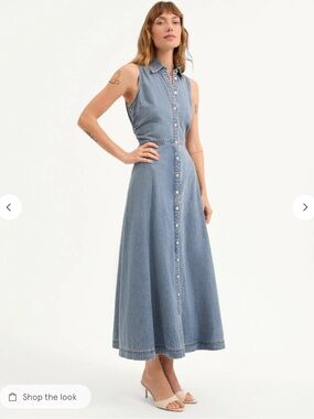 Veronica Beard Jeans Fuller Midi Dress – Starlight Wash – NWT - RFID tag